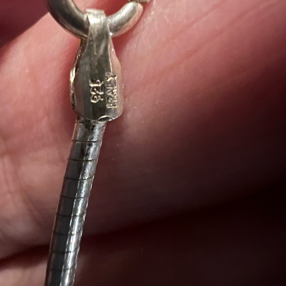 Picture Jasper .925 Sterling Omega Chain Choker Necklace - Picture 12 of 12